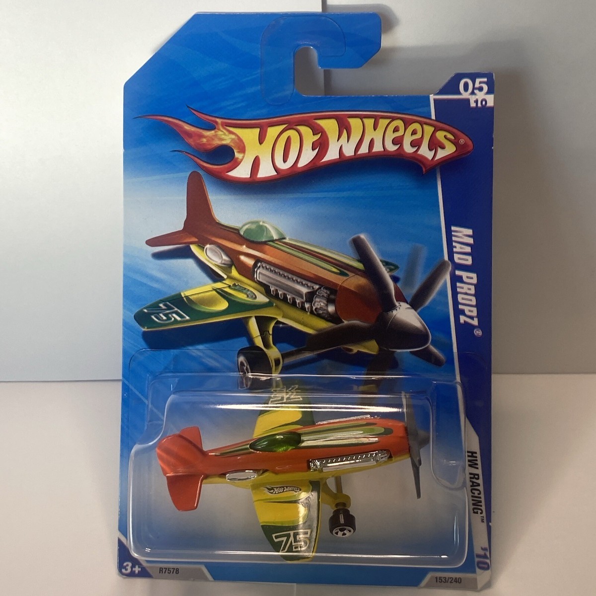 2010 Hot Wheels #153 HW Racing 5/10 MAD PROPZ Orange/Yellow