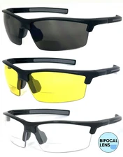 Sports Half Rim Inner Bifocal Reading Glasses Sunglasses Sun Reader