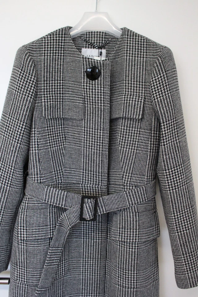  LK BENNETT DELLI CHECKED COAT MANTEL kariert UK 12 EUR 40 US 8 ASO ROYAL NEU  - Bild 3 von 4