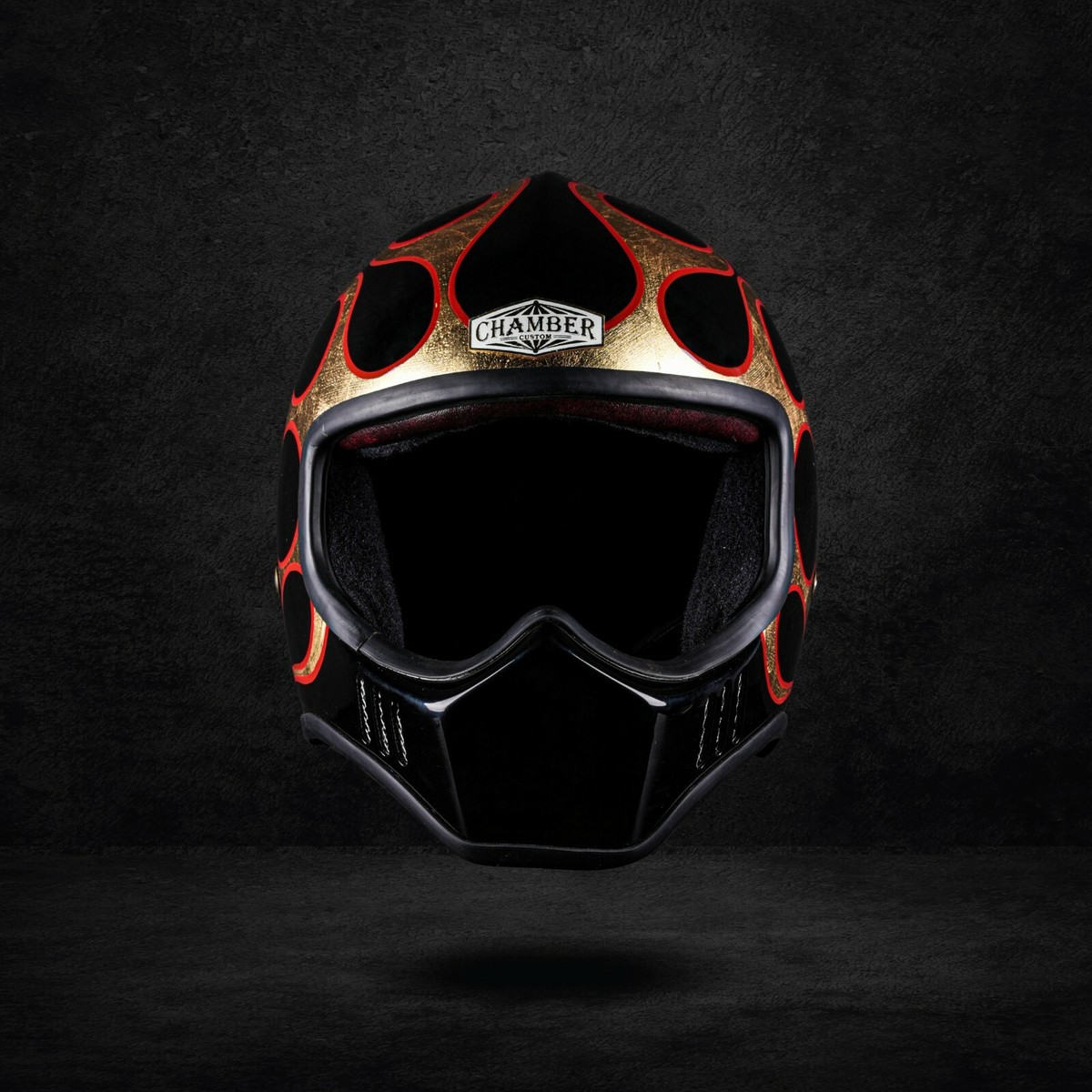 VINTAGE CHAMBER CUSTOM HELMET ULTRA9 FLAMES FOR BOBBER CHOPPER
