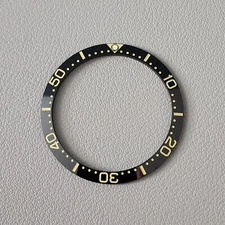 Bezel Insert Black SKX007 Ceramic / Khaki Fonts Sloped C3 Low PIP