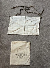 Sir Madam Pure Linen Workers Apron Half Waist ONLY Beige Store Worker Waiter