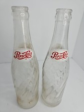 Vintage (2) 12oz Pepsi Cola Bottles 1960s Swi...