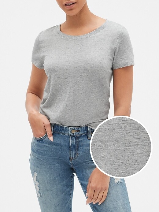 T-shirt GAP Favorites – Gris, Manches Longues, Taille L, Régulier, Très Bon état