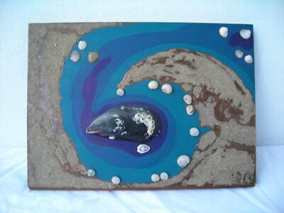 Unikat:  Collage ''Am Meer'', ca. 26x19,5 cm, Naturmaterialien