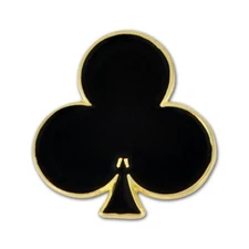 PinMart's Black Clubs Playing Card Suit Enamel Lapel Pin