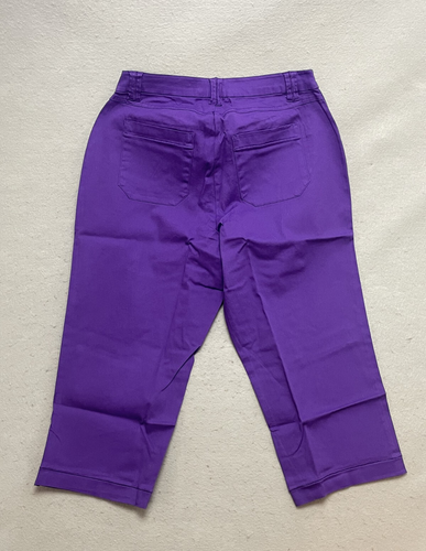 Roaman's Women Purple Active Capri Pants 12W 1770-4 - Picture 4 of 6