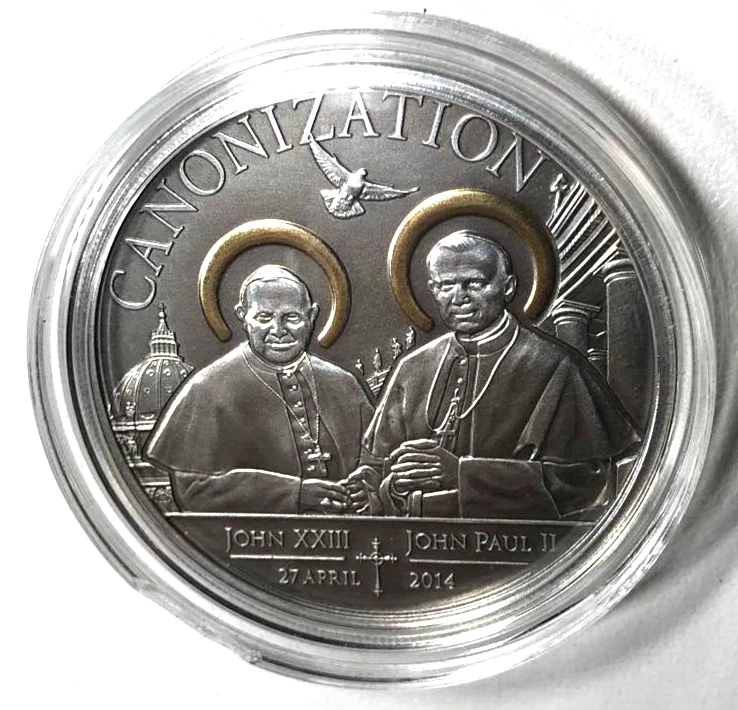 Tanzania, 2014, 1000 Shillings, John XXIII &John Paul II, Scarce, Antique silver - Image 2 of 4