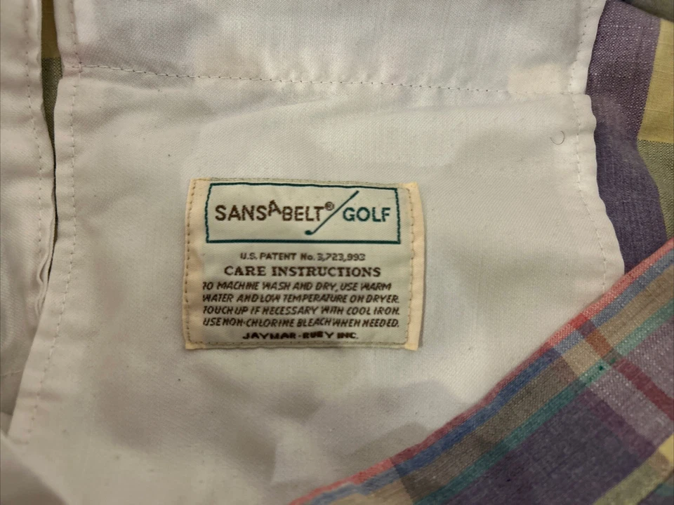 Pantalones cortos de golf Sansabelt Plad vintage para hombre 31 golf al aire libre Foto 3 de 3