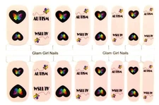 Autism Awareness Nail Polish Strips / Nail Wraps / Nail Stickers