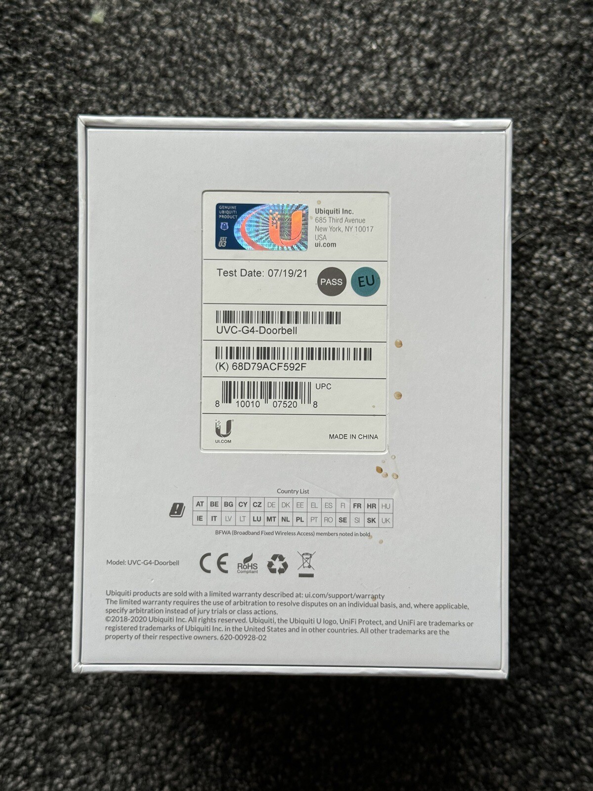 Unifi Protect, UniFi Protect G4 Doorbell power supply required 810010075208 eBay