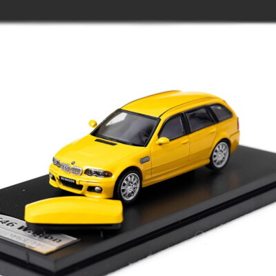 SH 1/64 Scale BMW E46 M3 Wagon Yellow Diecast Car Model Toy Collection 