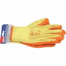 Latex Coated Orange Light Weight Safety Work Builder Gardening Gloves Large 10"