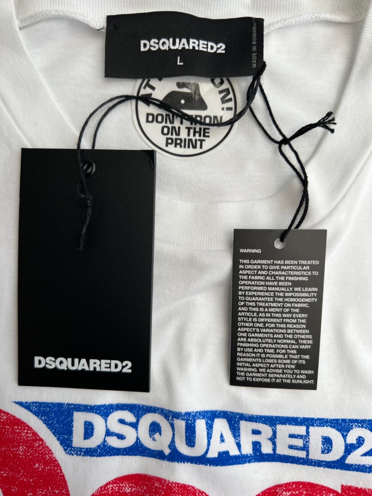 New Men's Dsquared2 White Tee Shirt image 3