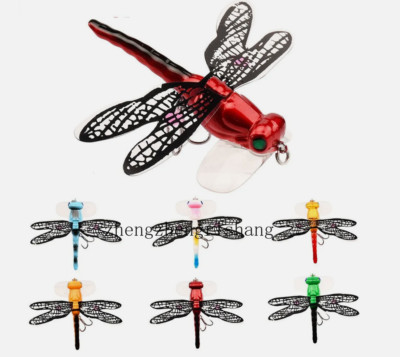 3Pc Topwater Dragonfly Dry Flies Insect Fly Fishing Lure Trout Popper Bait 7.5cm