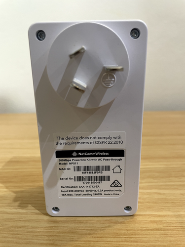 Set of 3 x NetComm Wireless Powerline Adapters NP511 - 500Mbps Powerline Kit - 第 3/6 張圖片