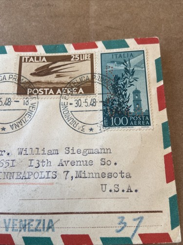 Italia Venezia Roma New York Italia Maggio Borsa Filatelica 4 Francobolli Lettera #10 B - Foto 6 di 12