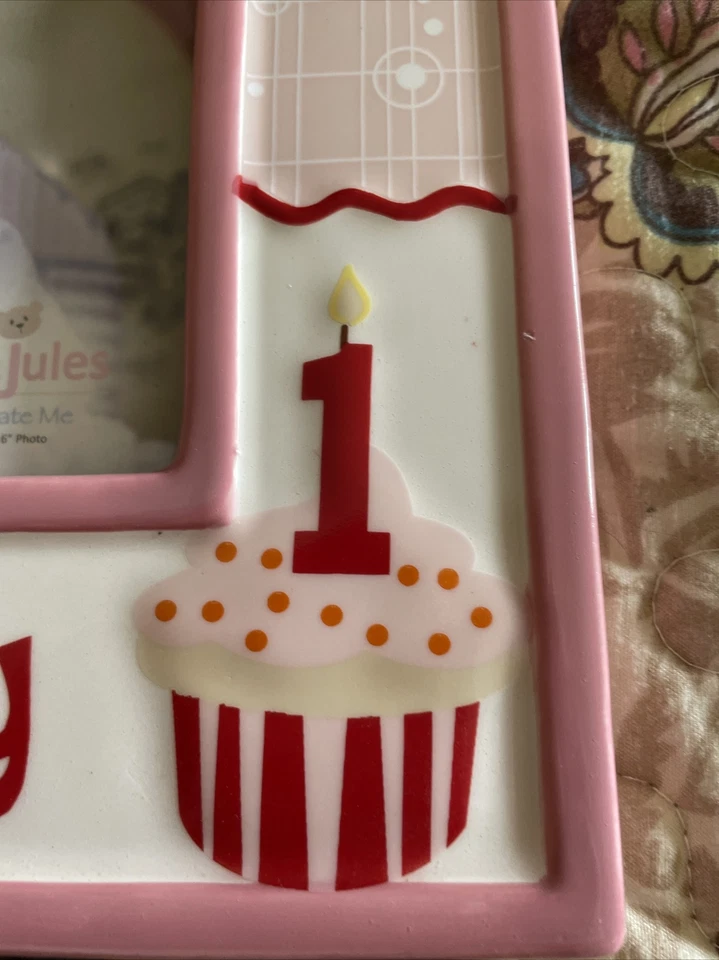 "Marco de fotos de cerámica de mi primer cumpleaños de Nat and Jules 10"" X 7""" Foto 3 de 4