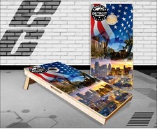 Detroit Michigan Cornhole Boards Bean Bag Toss Game