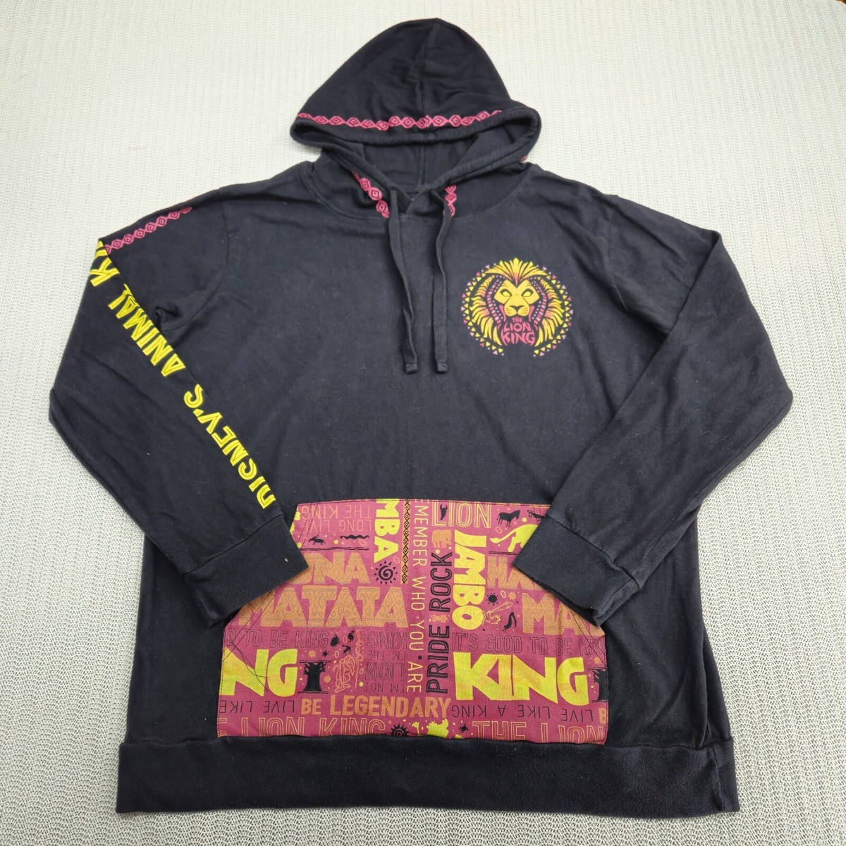 Disney Lion King Hoodie Sweatshirt Mens Large Black Broadway Musical Womens