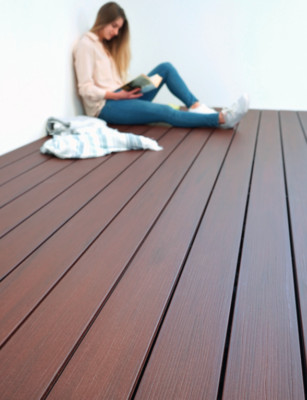 WPC Terrassendielen   Walnuss Komplettset MADE IN GERMANY Massiv Bausatz