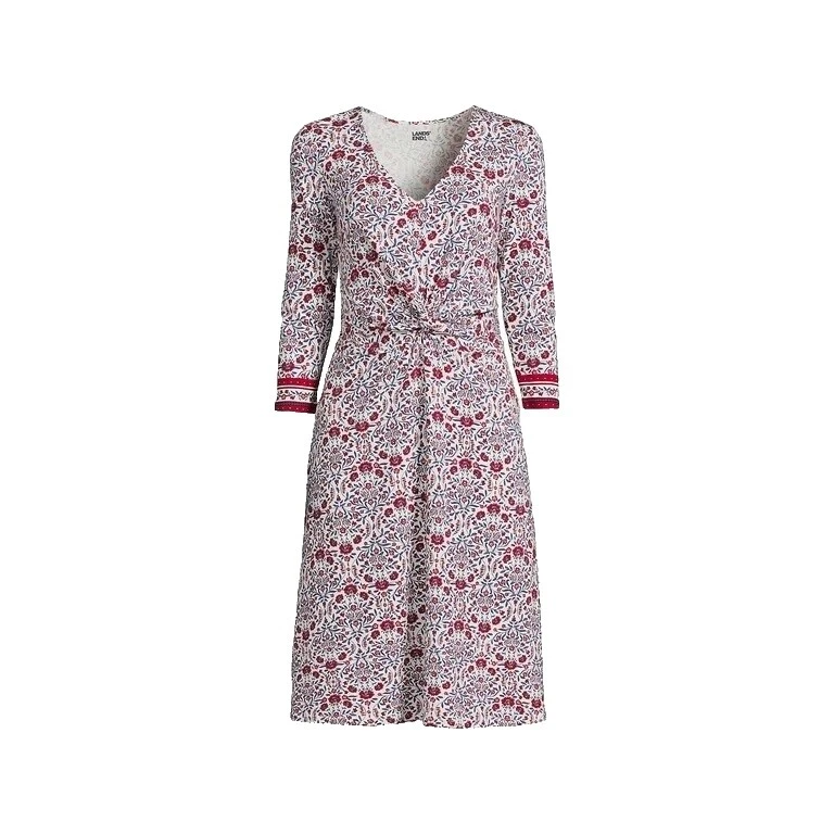 Lands' End Floral Wrap Dresses