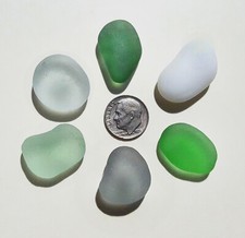 Genuine Nova Scotia Beach Sea Glass - 6 Large Jewelry Quality Pendants