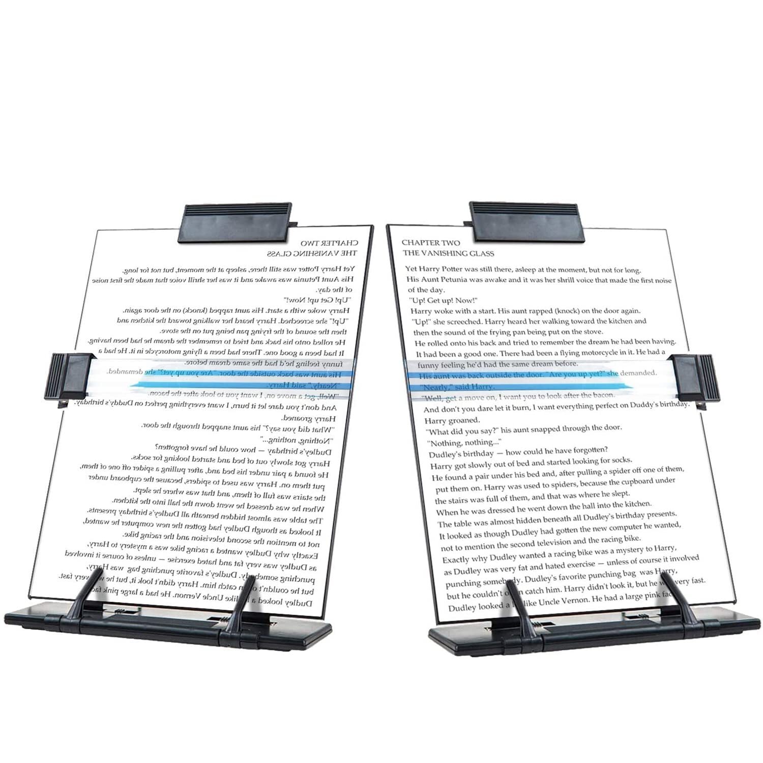 Desktop Document Book Holder Set of 2 Metal Foldable Reading Book Stand Easel...