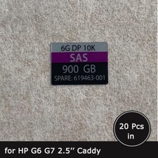 20pc of 619463 900GB SAS 2.5" HDD caddy tray label sticker for hpe G6 G7