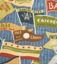 Baseball Print Cotton Upholstery Fabric 54"