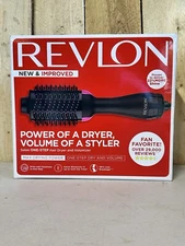 REVLON SalonOne-Step Hair Dryer and Volumizer Hot Air Brush, Black/Pink Open Box