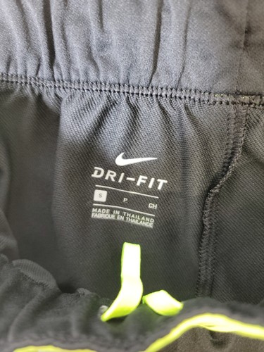 Nike Dri Fit Laufshorts Damen S schwarz gelb Gummibund Kordelzug - Bild 3 von 4