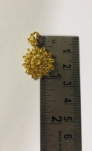 14k Solid Yellow Gold Pendant Natural Marquise Yellow Color Sapphire3.10GM - Picture 8 of 8