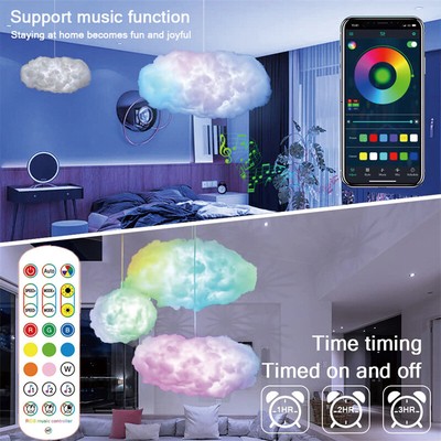 3D Big Cloud Lighting Light Smart Remote APP ThunderCloud Light For Esports H#lk