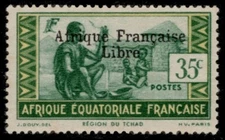FRENCH EQUATORIAL AFRICA 141 - Free French "People of Chad" (pb97443)