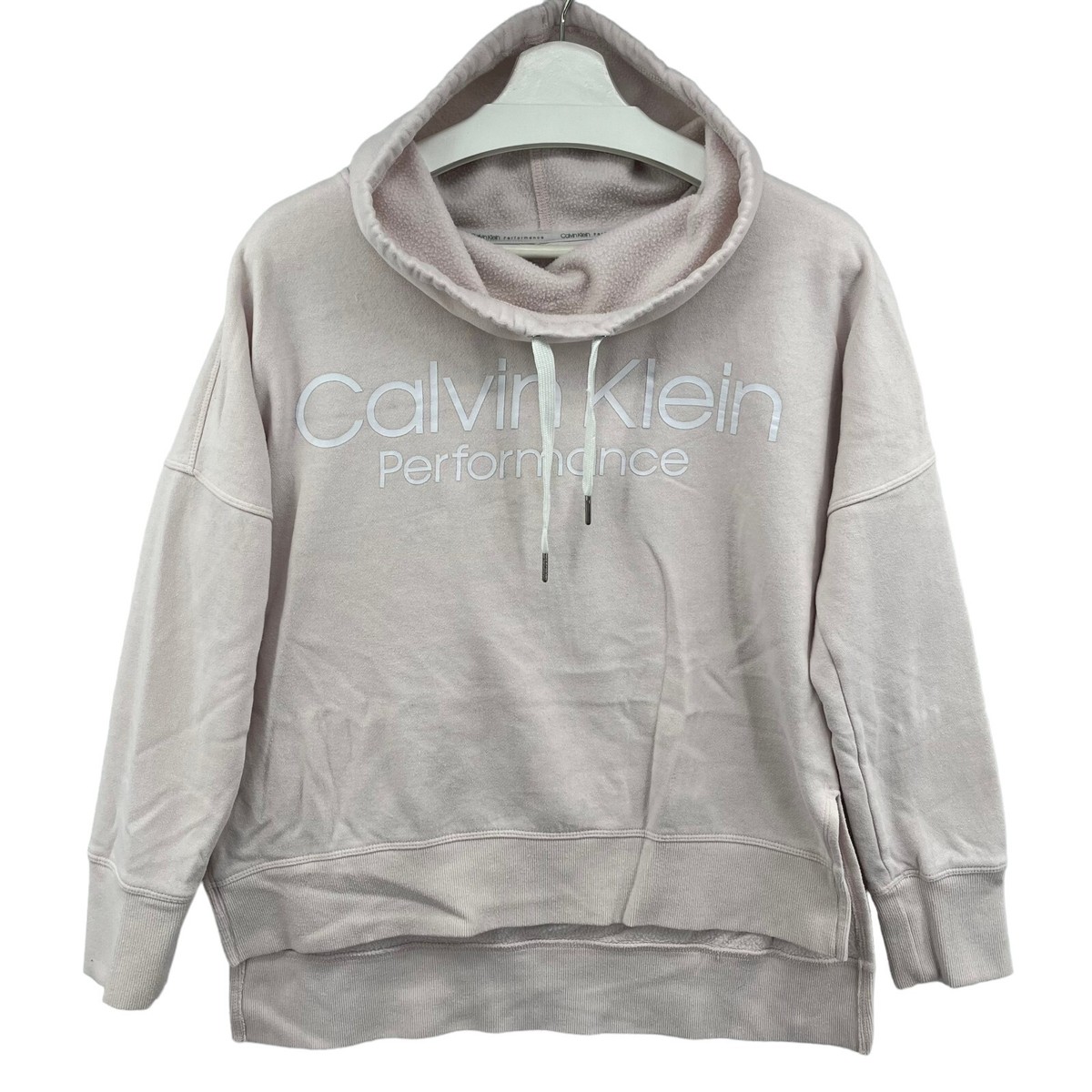 Calvin Klein Performance Cowl Neck Hoodie Womens Medium Off White