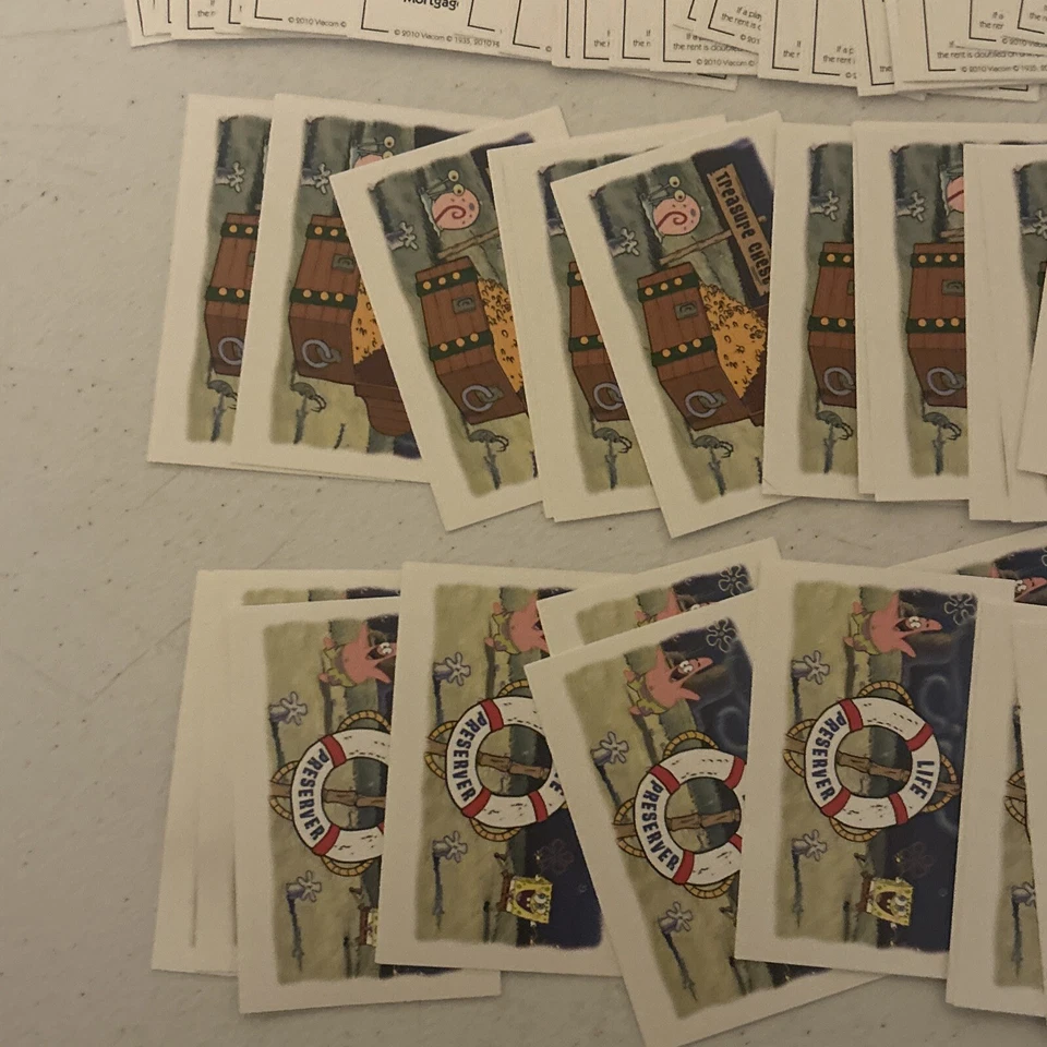 Spongebob SquarePants Monopoly Title Life Preserver Treasure Cards Viacom 2005 - Image 2 of 4