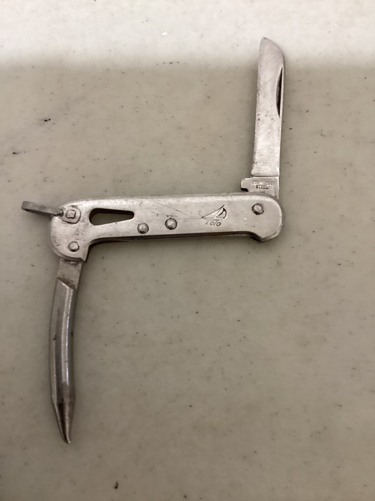 Vintage TELO Stainless Sailors Pocket Rigging Knife W/Marlin Spike Japan eBay