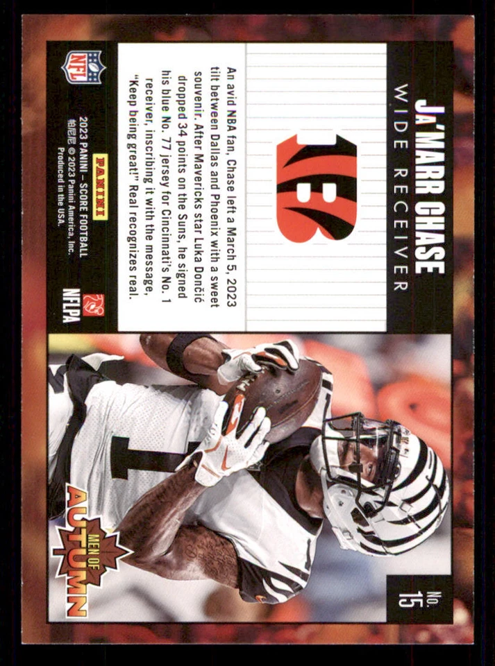 2023 Score Men of Autumn #15 Ja'Marr Chase - Image 2 of 2