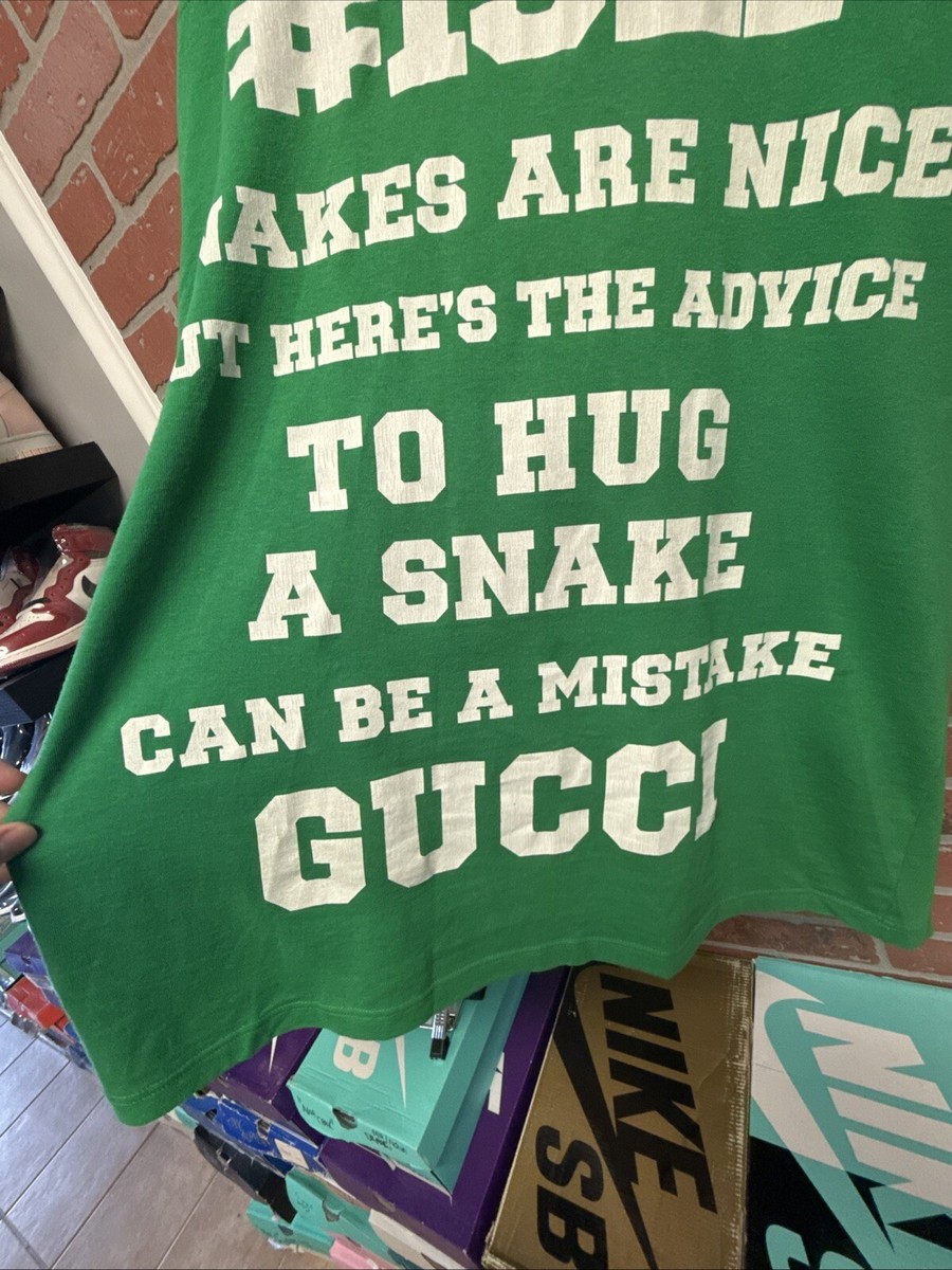 GUCCI グッチ 21SS To Hug A Snake フットボールTシャツ 655459 グリーン Gucci SS21 1921 Series To Hug a Snake Alphabet Printing Short