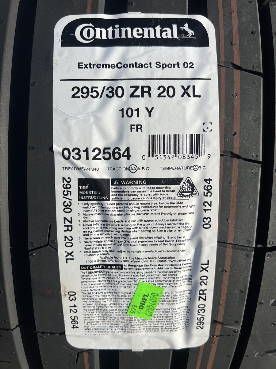 TWO 295/30ZR20 Continental ExtremeContact Sport 02 Tires