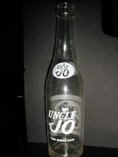 Vintage 1950's Uncle Jo Soda Bottle Ft. Worth, Tx ACL 10oz. See Description