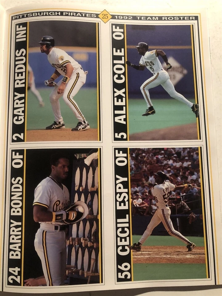 1992 ATLANTA BRAVES vs PITTSBURGH Pirates NLCS Game Program UNSCORED Gant BONDS - Image 2 of 4