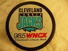 IHL Cleveland Lumber Jacks Advertisement Logo Official Hockey Puck Collect Pucks