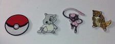 Lot Of 4 Pokemon Iron-on Patches - Cubone, Small Ball, Mew, Sand Shrew