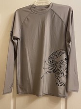 B2 Sea Hawaii Moonskin Shirt Gray, Mens Small W/ Crab Print Rash Guard Long Slvs