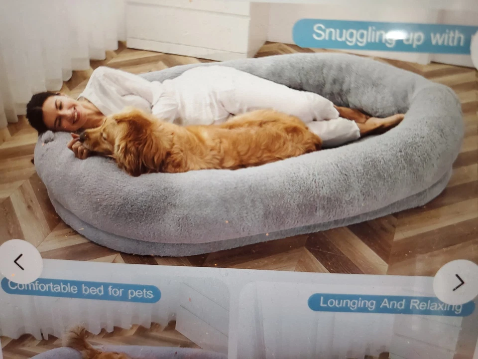 Nappy-Nap Large Bed for Humans Washable Faux Fur Cover With 2 Pocket System - Image 3 of 4