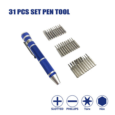 KUMA 31pcs Bits Multi-function Precision Pocket Screwdriver Set Pen Tool Kit