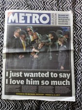 Michael Jackson Funeral Metro Newspaper Coverage 2009