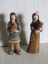 Northlight Resin Pilgrim Couple Thanksgiving Fall Man Woman Figures 6.5" Tall